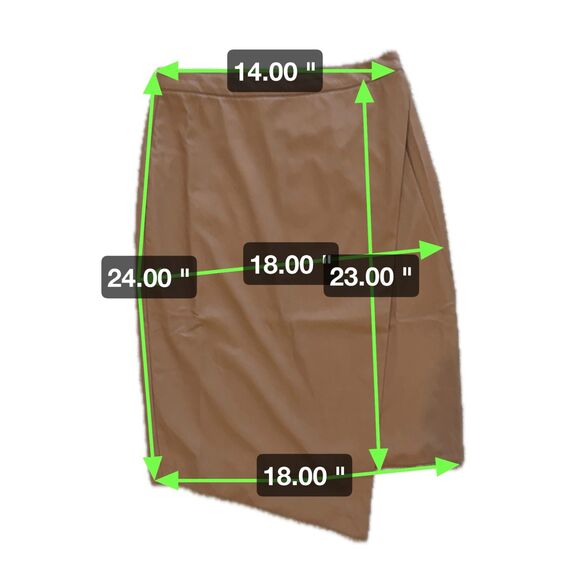 NWT*n:Philanthropy Pencil Skirt in Brown Faux Leather - Women's Large - Picture 3 of 8